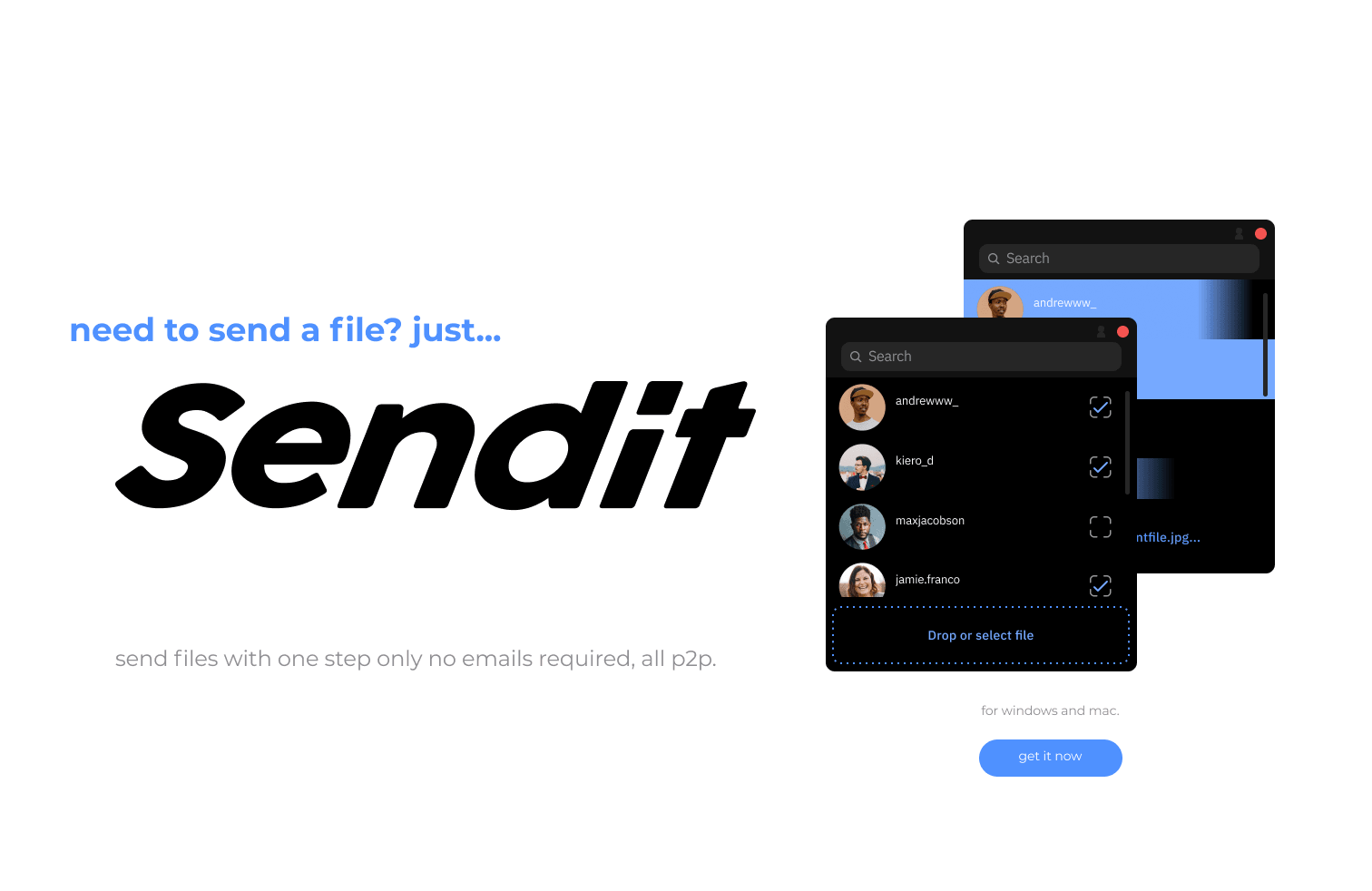 SendIt: MVP for encrypted peer-to-peer file transfer with no central servers.